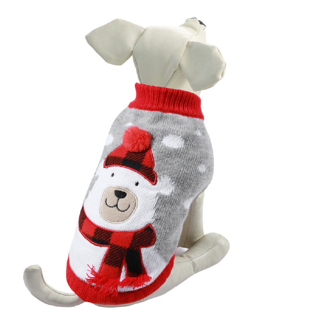 Свитер для собак TRIOL Белый мишка L, серо-белый, размер 35см