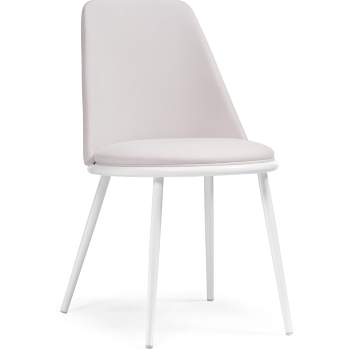 Стул на металлокаркасе Алдис металл/велюр, белый/белый 50x57x81 см