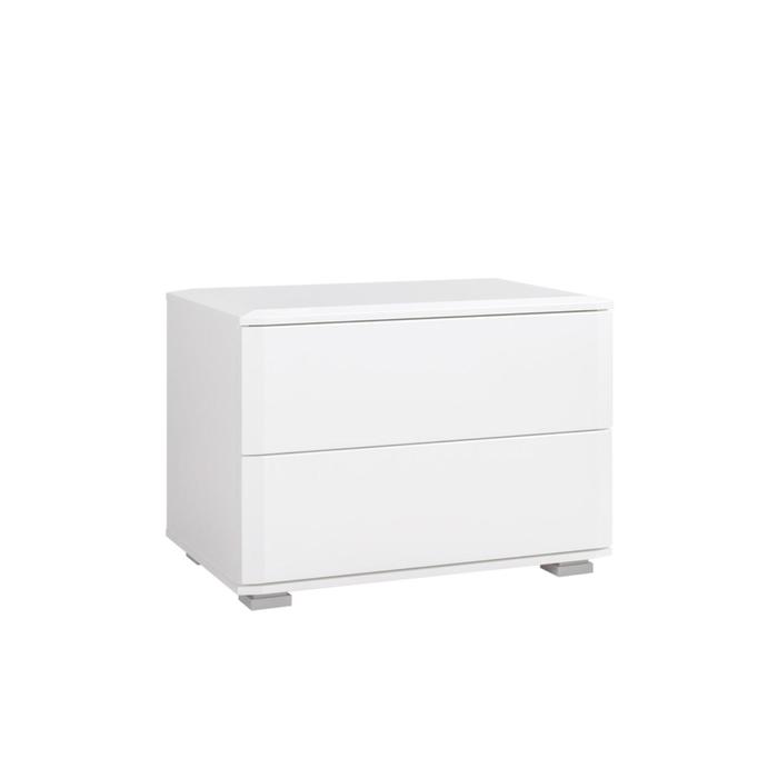 Тумба прикроватная «Муссон 13.93», 530×352×377 мм, цвет белый/белый глянец МДФ